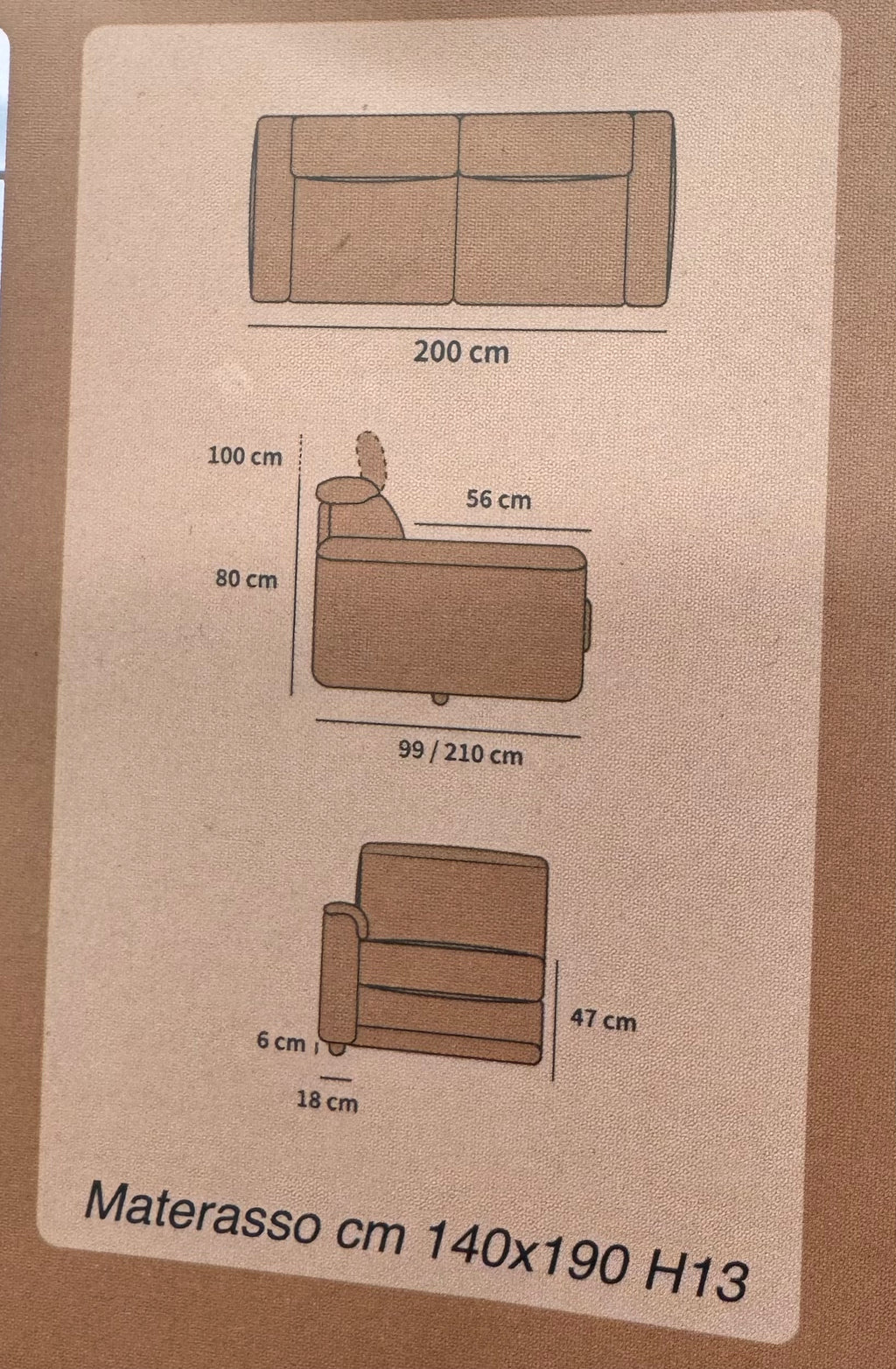 Divano letto 3 posti Matrimoniale "Afrodite"