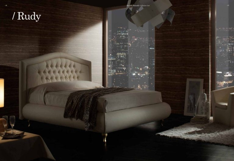 Testata Capitonè con giretto bombato piedi H15, personalizzabile in vari colori con bottoni o Swarovski. 